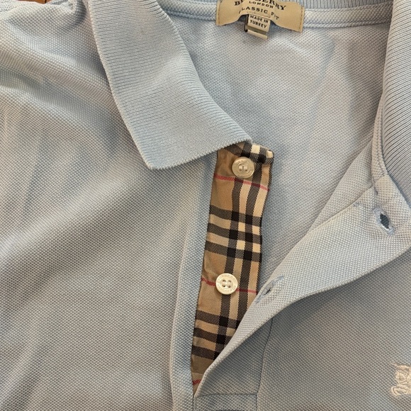 Burberry Sky Blue Polo Shirt - Picture 6 of 8